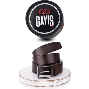 Özel Oval Deri Kot Kumaş Kahverengi Erkek Kemer