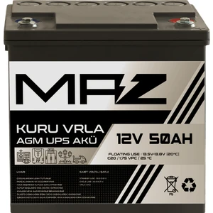 Maz Akü 12 Volt 50 Amper  Kuru Agm Vrla Güç Kaynağı Ups Akü