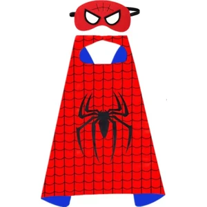 Örümcek Adam Spiderman Avengers Pelerin + Maske Kostüm Seti 70X70 cm No:1