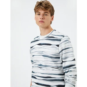 Bisiklet Yaka Sweatshirt Baskılı Uzun Kollu