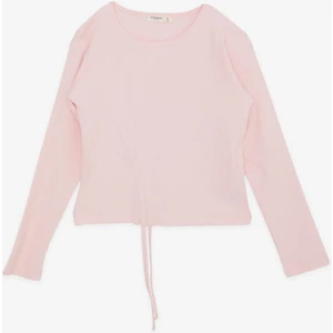 Kız Çocuk Uzun Kollu Tişört Büzgülü 8-14 Yaş, Pembe