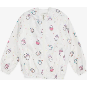 BREEZE GİRLS & BOYS Erkek Çocuk Yağmurluk Sevimli Penguen Desenli Yılbaşı Temalı 1-4 Yaş, Ekru