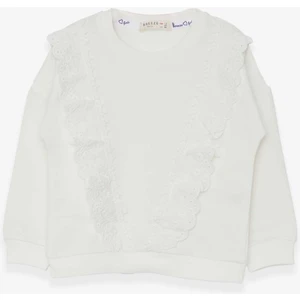 Kız Çocuk Sweatshirt Güpürlü 1.5-5 Yaş, Ekru