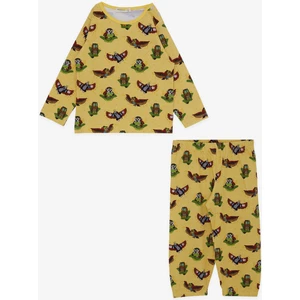 Girls & Boys Erkek Çocuk Pijama Takımı Sevimli Baykuş Desenli 1-4 Yaş, Sarı