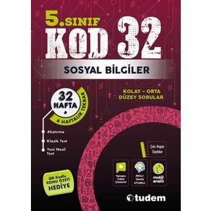 Tudem Yayınları 5. Sınıf Kod 32 Sosyal Bilgiler Kolay-Orta Düzey Sorular