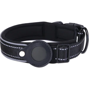 Airtag Uyumlu Evcil Hayvan Tasması - Siyah (Yurt Dışından)