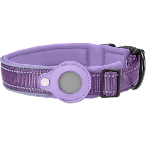 Airtag Uyumlu Evcil Hayvan Tasması - Mor (Yurt Dışından)