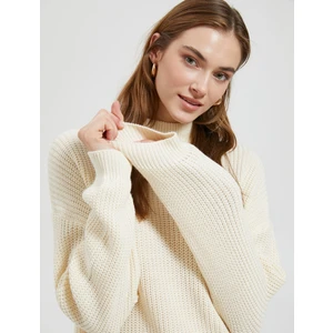 Oversize Yarım Balıkçı Yaka Kazak Akrilik