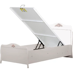 Meltem Prestij Beyaz Genç Odası Tek Kişilik Amortisörlü Karyola 100X200 cm