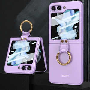 Galaxy Z Flip 5 Kılıf Yüzüklü Mat Leke Yapmaz Katlanabilir Tasarım Kamera Korumalı Slim Fit