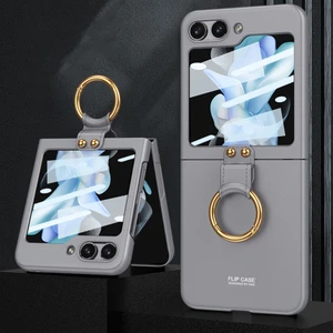Galaxy Z Flip 5 Kılıf Yüzüklü Mat Leke Yapmaz Katlanabilir Tasarım Kamera Korumalı Slim Fit