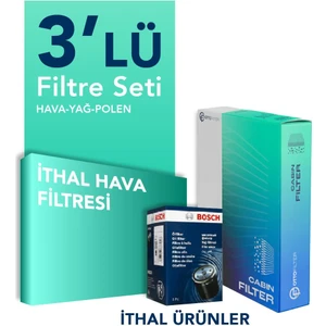 Peugeot 301 Citroen C-Elysee 1.6 Hdi Filtre Bakım Seti (2012-2018) 3 Lu