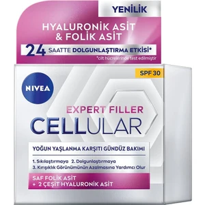 Cellular Expert Filler Yoğun Yaşlanma Önleyici Gündüz Bakım Yüz Kremi 50 Ml, Hyaluronik Asit ve Folik Asit, SPF30 Güneş Koruı
