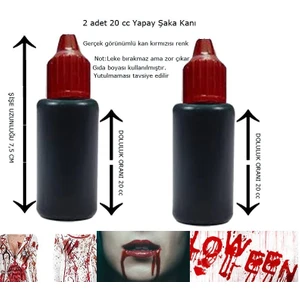 Dracula Halloween Drakula Vampire Yapay Kan Tiyatro Şaka Kanı 2 Adet