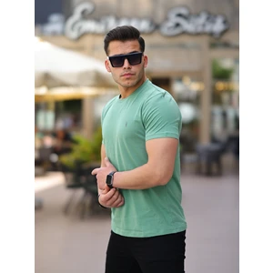 Erkek Siyah Bisiklet Yaka Standart Pamuk Erkek Basic T-Shirt