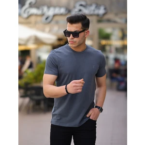 Erkek Siyah Bisiklet Yaka Standart Pamuk Erkek Basic T-Shirt