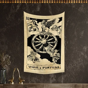 Tarot Kartı Wheel And Fortune Duvar Örtüsü Halısı