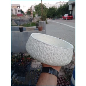 Bitki Dünyam Beton Saksı Özel El Yapımı Taş Saksı 011