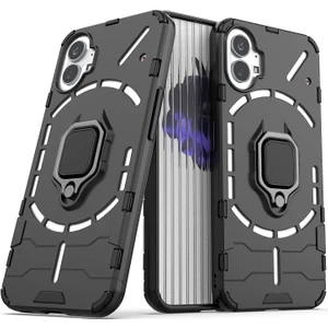 Vivo Y36  Batman Serisi Yüzük Standlı Armor Kılıf - Siyah AL3349