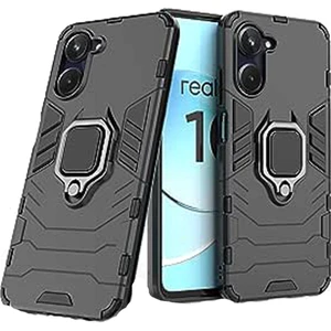 Realme C55 Batman Serisi Yüzük Standlı Armor Kılıf - Siyah AL3349