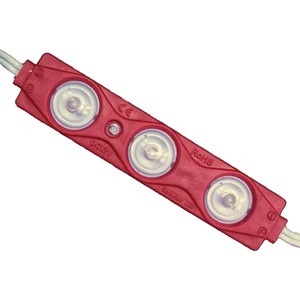 10 Adet Kırmızı 12V 1.5W 3 Ledli Mercekli Parmak LED Modül 2835 Smd