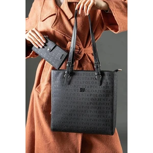 Just Polo Büyük Boy 31 cm * 30 cm 4 Bölmeli Günlük Kullanıma Uygun Tote Bag Kadın Omuz Çantası 4067 Siyah