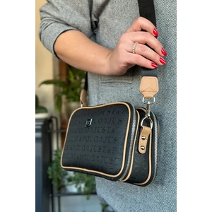 Just Polo Kadın 5 Bölmeli Ayarlanabilir Uzun Askılı Omuz Çantası  6 Bölmeli 28 X18 cm 4023-JP Siyah Taba