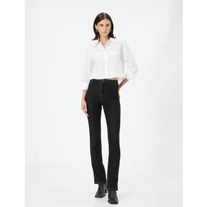 Boru Paça Pantolon Dar Kesim Normal Bel Cepli