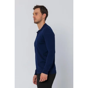Erkek Regular Fit Düz Renk Polo Yaka Uzun Kollu Triko Kazak