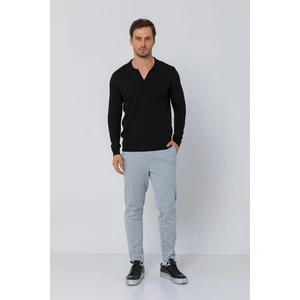 Erkek Regular Fit Düz Renk Polo Yaka Uzun Kollu Triko Kazak