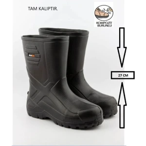 Kınal Eva Hafif Kompozit Burun Çizme Balıkçı, Çiftci, Tarla, Oto Yıkamacı, İş Güvenliği Çizmesi