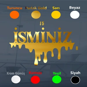 Kanlı Isim Sticker Oto Sticker Araba Sticker Araba Yazısı Oto Cam Yazı Araba Arma 15X8CM
