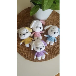 Design By Oykum 4'lü Minik Örgü Organik Köpek Oyuncaklar (Amigurumi)