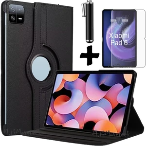 M.TK Moveteck Xiaomi Pad 6 11 Inç 2023 Tablet Kılıf Dönebilen 360 Kılıfı + Ekran Koruyucu + Dokunmatik Kalem Zırh Set Koruma