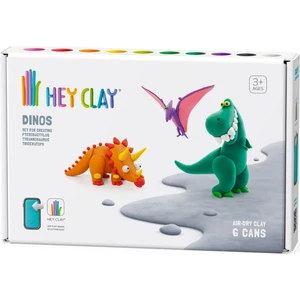 Hey Clay Hava ile Kuruyan Kil (6'lı Kutu) - Dinozorlar (Pterodactylus, Triceratops, Tyrannosaurus)