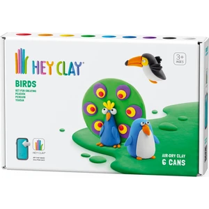 HEY CLAY Hava ile Kuruyan Kil (6'lı Kutu) - Kuşlar (Tukan, Penguen, Tavuskuşu)