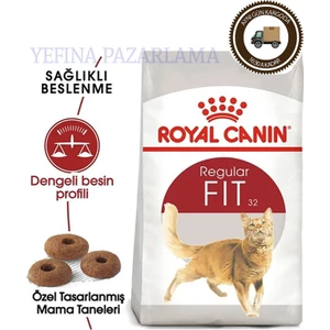 Royal Canin Fit 32 Yetişkin Kedi Maması 4kg Adult Cat Food Kısır Olmayan Kediler Için
