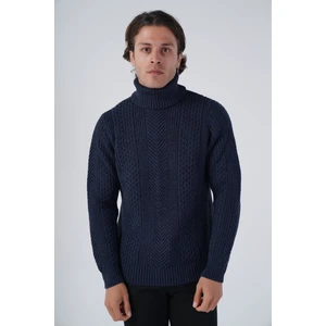 Trist Star Erkek Yürütme Saç Örgülü Balıkçı Yaka Triko Yün Kazak TRIST-5313