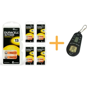 Duracell Activair 13 Numara Işitme Cihazı Pili (5 Paket x 6 Adet = 30 Adet Pil) + Hediye Işitme Cihazı Pil Ölçer, Yesmed
