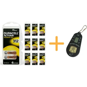 Duracell Activair 312 Numara Işitme Cihazı Pili (10 Paket x 6 Adet = 60 Adet Pil) + Hediye Işitme Cihazı Pil Ölçer, Yesmed