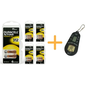 Duracell Activair 312 Numara Işitme Cihazı Pili (5 Paket x 6 Adet = 30 Adet Pil) + Hediye Işitme Cihazı Pil Ölçer, Yesmed