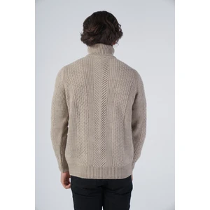 Trist Star Erkek Yürütme Saç Örgülü Balıkçı Yaka Triko Yün Kazak TRIST-5313