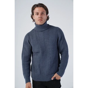 Trist Star Erkek Yürütme Saç Örgülü Balıkçı Yaka Triko Yün Kazak TRIST-5313