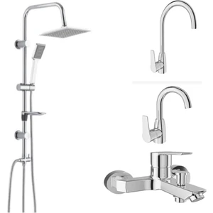 Mare Banyo+Döner Lavabo+Mutfak Bataryası ve Tema 53260 Tepe Duş Sistemi