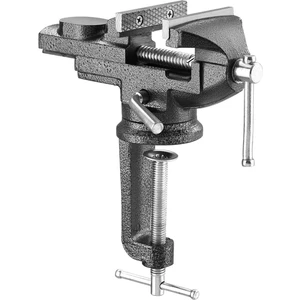 Alman 50 mm Dönerli Örslü Özel Alaşımlı Paslanmaz Dövme Çelik Mini Masa ve Tezgah Mengenesi Gri