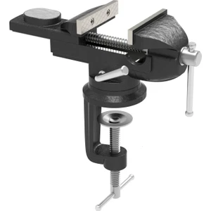 Alman 50 mm Dönerli Örslü Özel Alaşımlı Paslanmaz Dövme Çelik Mini Masa ve Tezgah Mengenesi Siyah