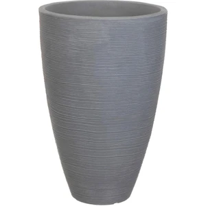 Via Gardenia Yivli Plastik Saksı Gri Çap 40 cm Yükseklik 42 cm