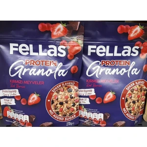 Granola Fellas Protein Şeker İlavesiz Kırmızı Meyveler 270 gr 2'li Paket