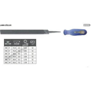 Tome Saplı Lama Eğe İnce Diş 100 mm