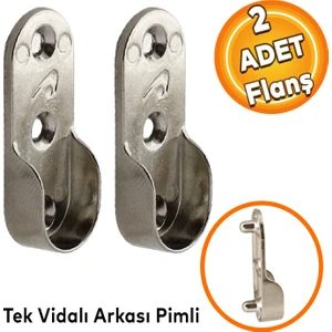 Boru Askı Flanşı Oval Dolap İçi Boru Sabitleme Kıyafet Elbise Askı Flanş Aparatı Krom 45 mm (2 Adet)